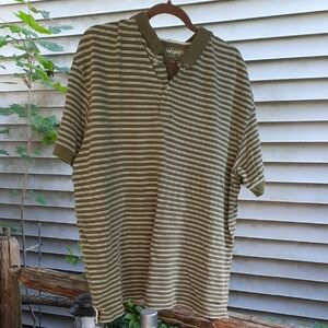 Wrangler Men's Olive Striped Polo Shirt